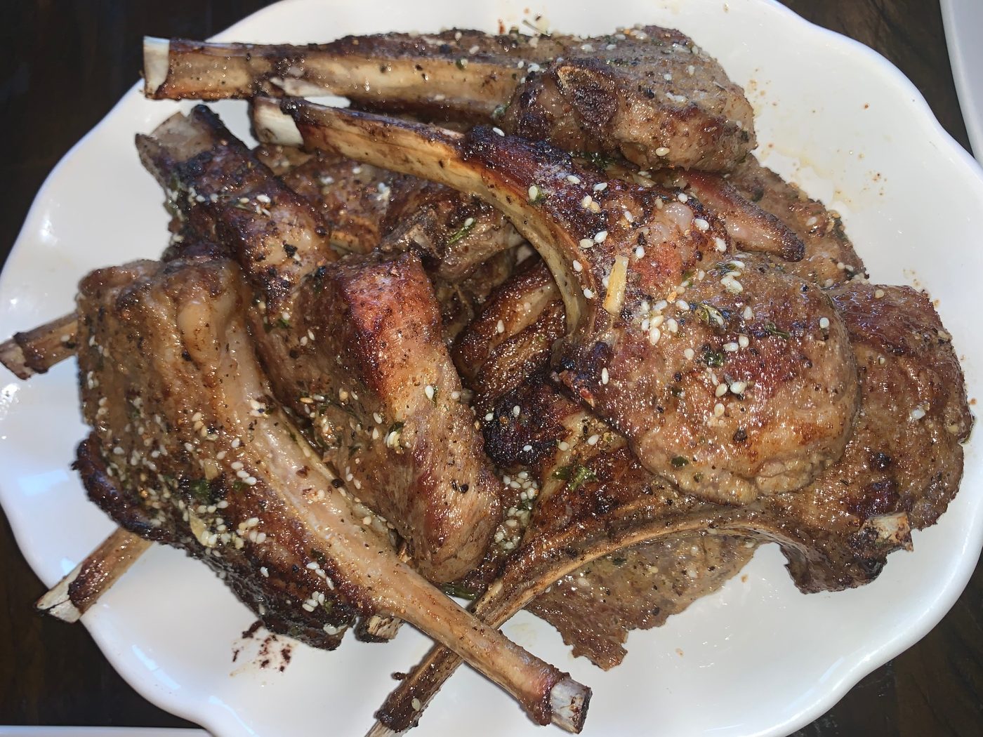 Seared lamb chops