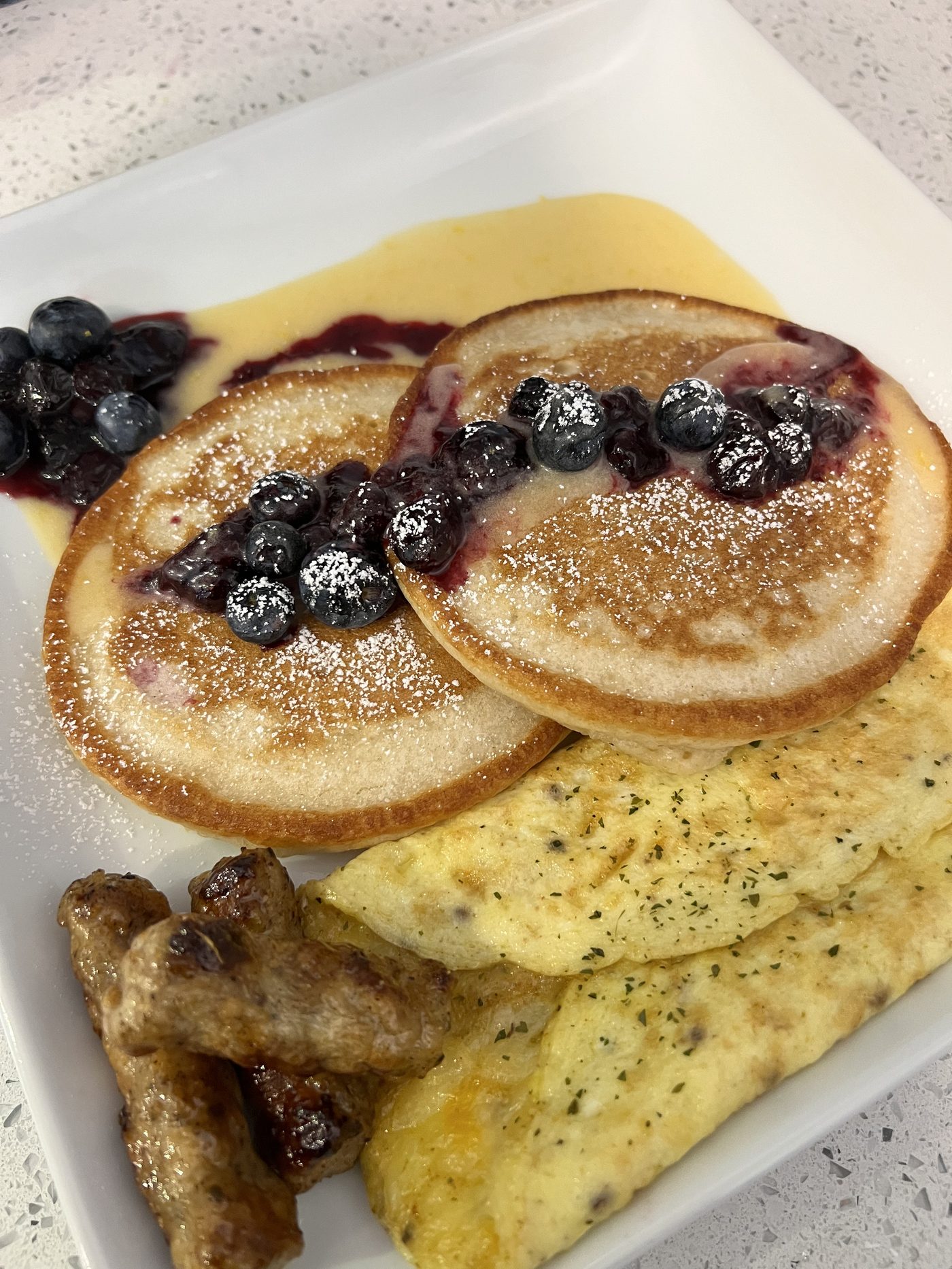 Lemon blueberry pancakes