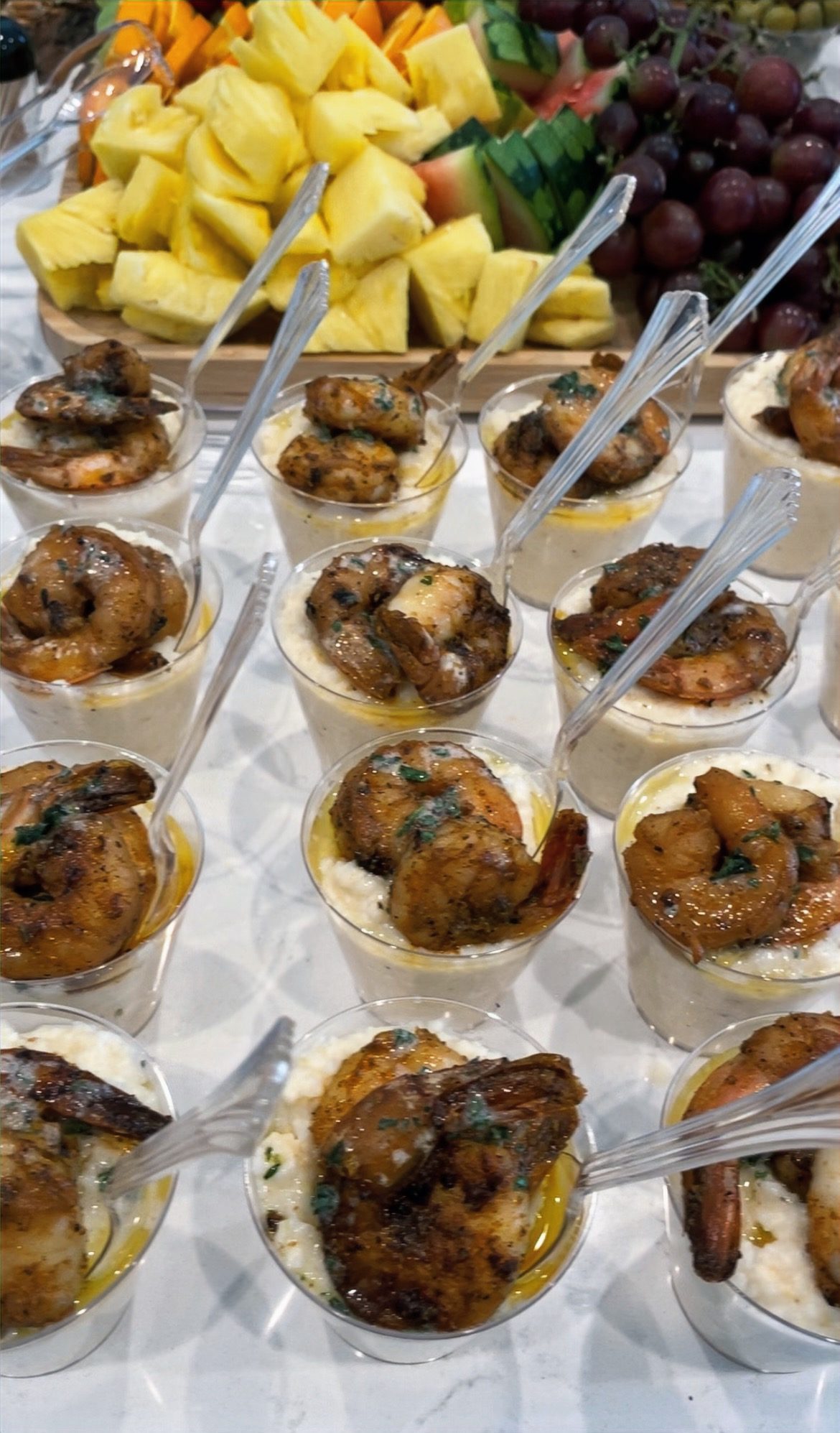 Shrimp and grits appetizer cups